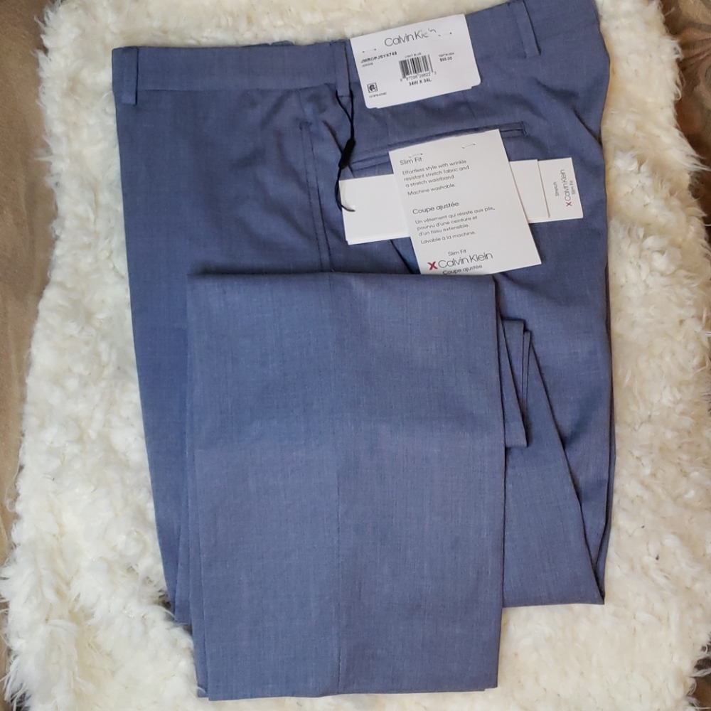 Men's slim-fit solid dress pants